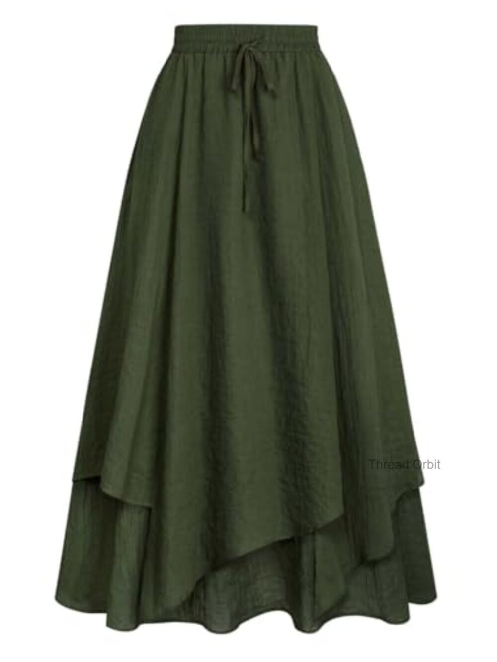 Women Renaissance A-Line Maxi Skirt Double Layer Asymmetrical High Waist